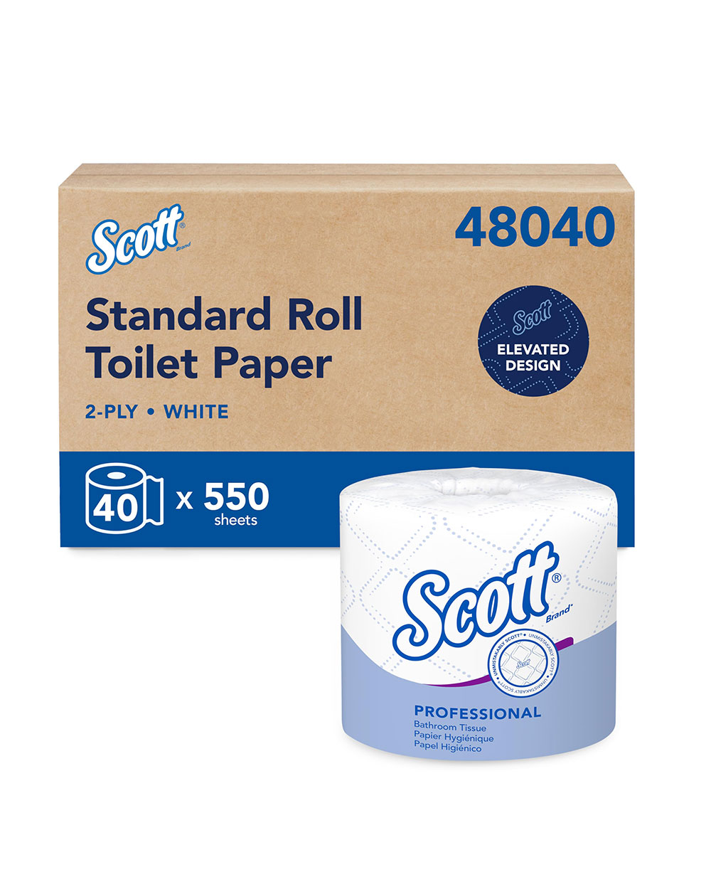 Scott® Standard 2-PlyToilet Paper, 40 Rolls